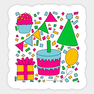 Birthday Surprise Party Design Sticker